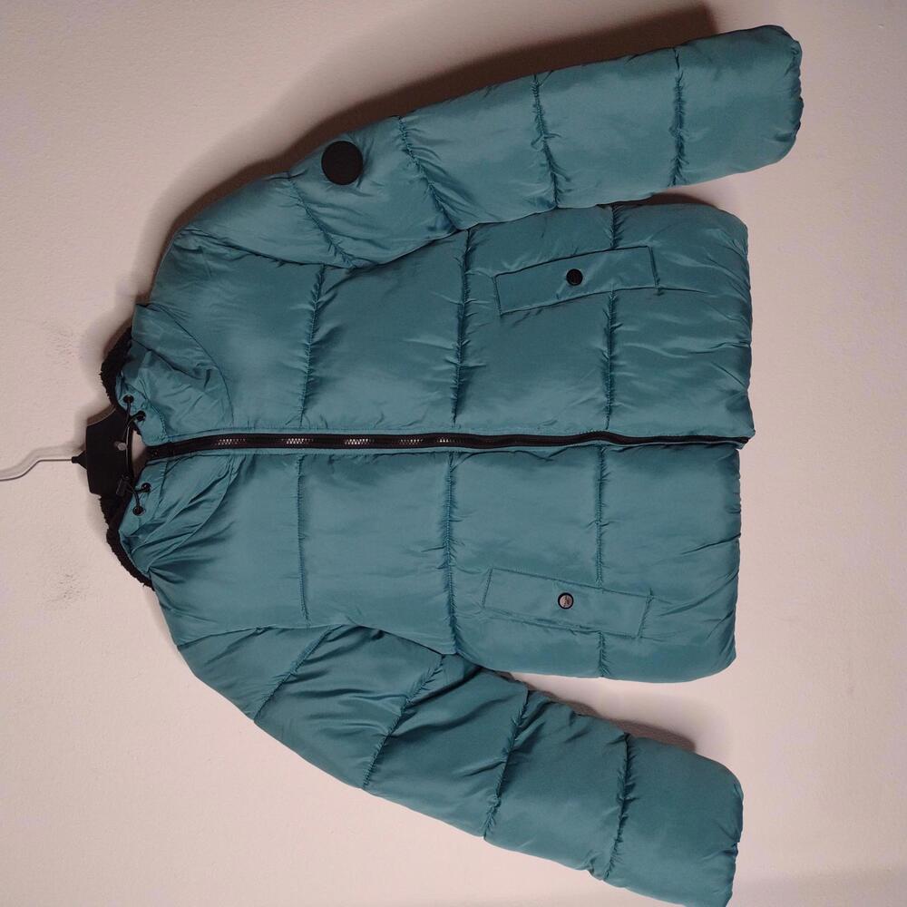 NWOT Madden Girl Women's Blue/Puffer Hooded Coat Size Medium